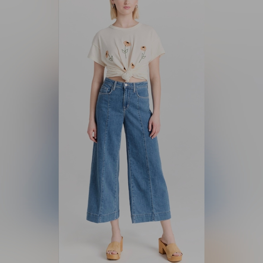 L'AGENCE Blue Wide Leg Flare Jeans